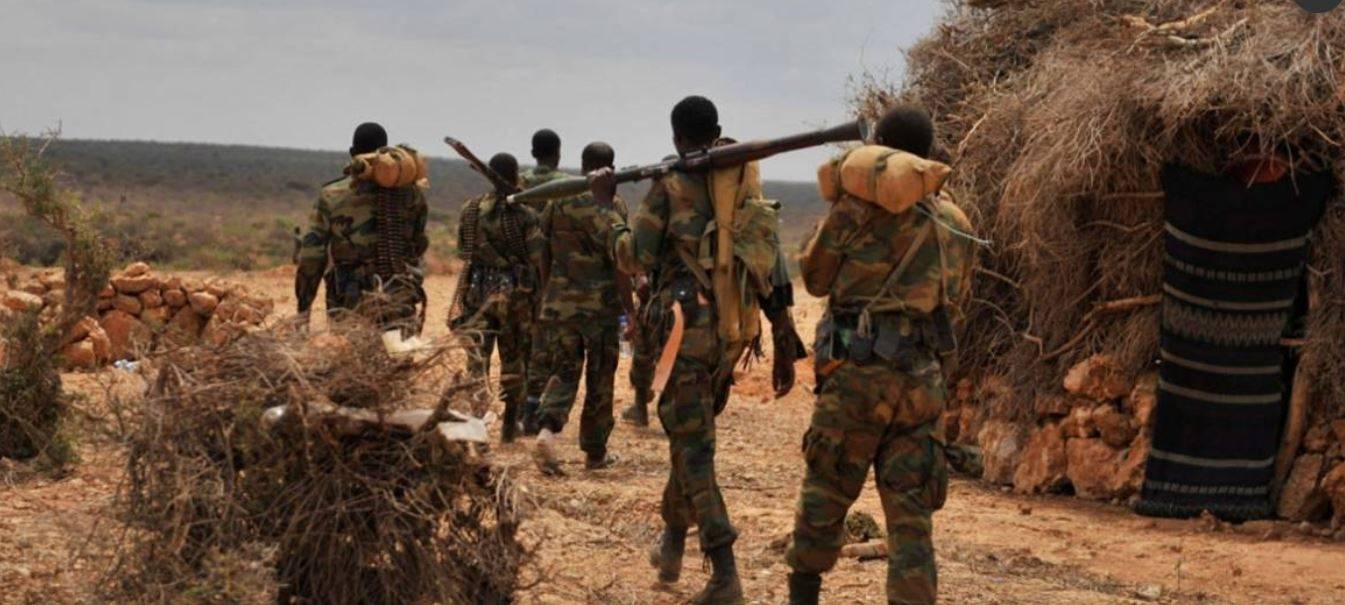 Bilden visar etiopiska soldater från Den afrikanska unionens militäruppdrag, AMISOM. Vilden är tagen dagen efter en strid mellan soldaterna och al-Shabaab i juni 2016. Foto: UN News/AMISOM/Ilyas Ahmed.