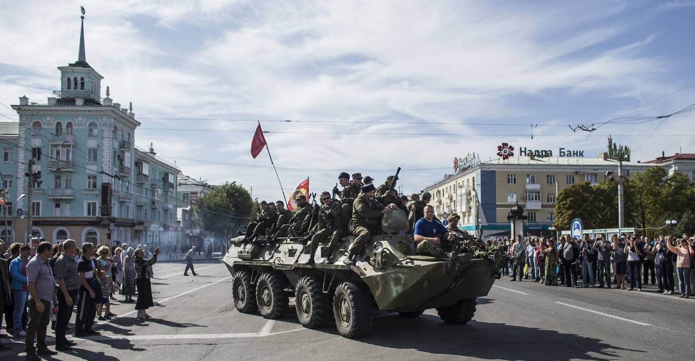 Pro-ryska rebeller i Luhansk, östra Ukraina, september 2014. Foto: NTB Scanpix/Reuters/Marko Djurica.