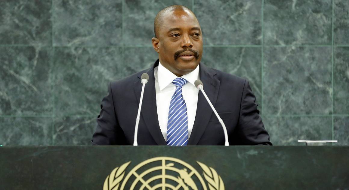 Bilden visar den tidigare presidenten i Kongo, Joseph Kabila, talar vid FN:s generalförsamling 2013. Foto: UN Photo/Ryan Brown.